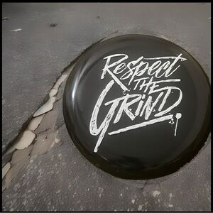 RESPECT THE GRIND 12” Embossed Button Metal Gym Sign NEW